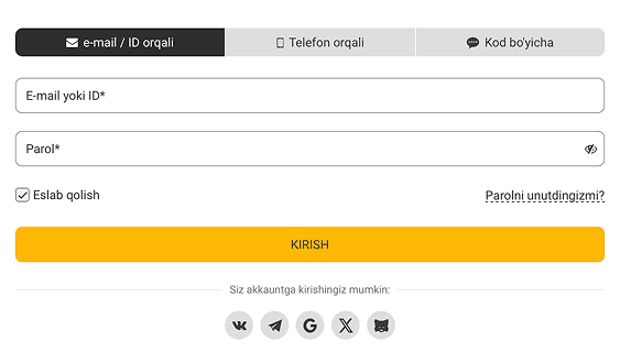 Hisobga kirish Melbet Hisobga kirish