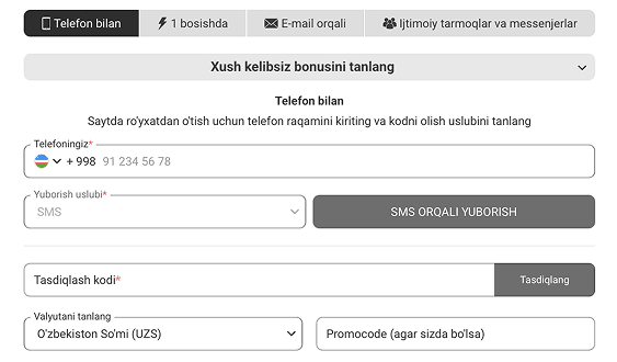 Shaxsiy ma'lumotlarni kiritish